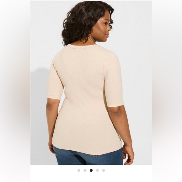 Torrid Cream Henley Bodysuit - Picture 4 of 6